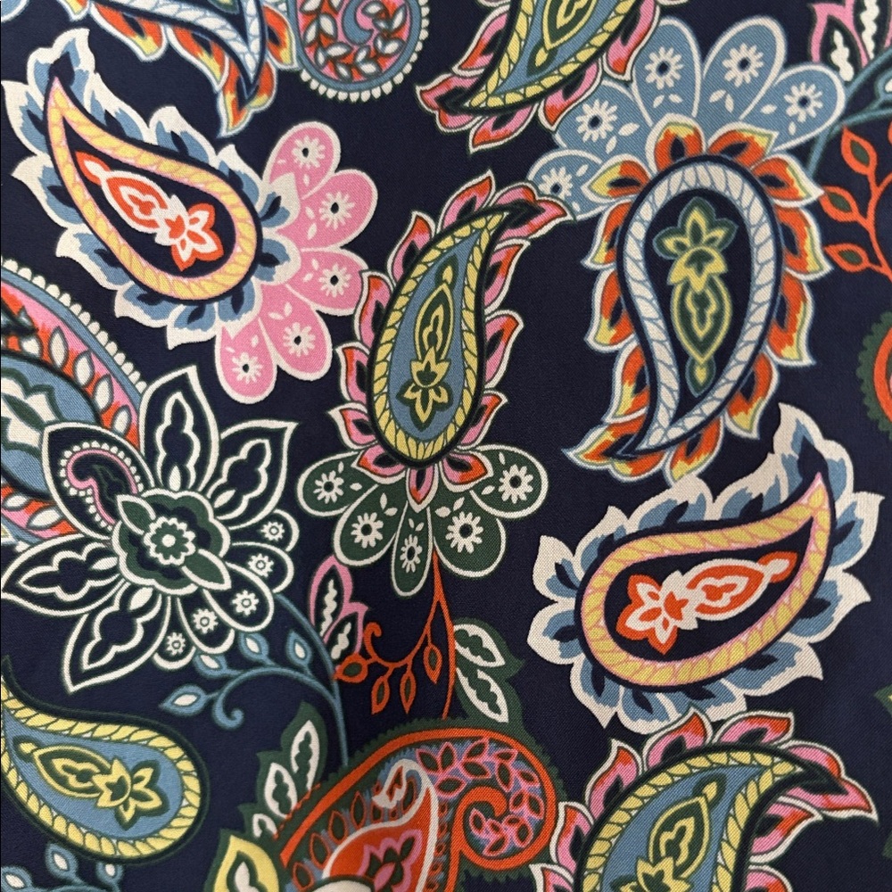 Boden blouse NWT 6 silk tie neck blouse top shirt Navy Multi Paisley 100% silk - Picture 9 of 9